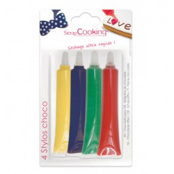 Set de 4 stylos choco (Jaune, bleu, vert, rouge)...