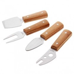 Set de 4 couteaux à fromage manche en bambou