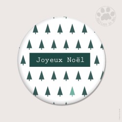 Magnet rond 5,6cm "Joyeux Noël" 