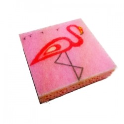 Eponge Carrée "Flamand rose"
