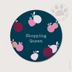 Magnet rond 5,6cm "Shopping queen"