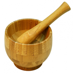 Mortier et pilon en bambou 12cm