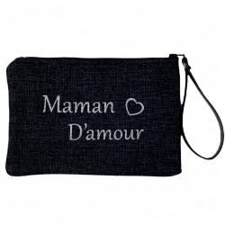 Pochette Mademoiselle "Maman d'amour" Anjou noir