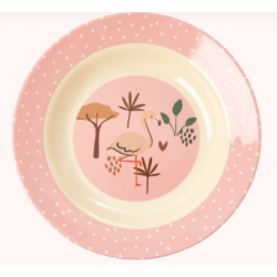 Assiette creuse en mélamine "Pink jungle" RICE