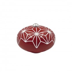 Poignée jolie cocotte céramique Géométrique rouge COOKUT