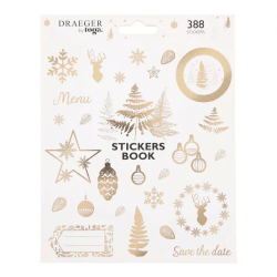 Carnet de stickers de Noël (8 planches) Or