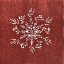 Serviettes en papier (x20) 40x40 Fleur des neiges Rouge