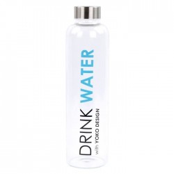 Bouteille en verre 750ml "Drink Water" YOKO