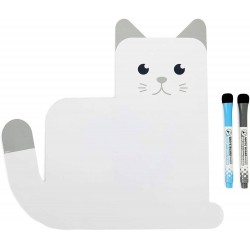 Tableau frigo magnétique Chat Blanc MEOW!