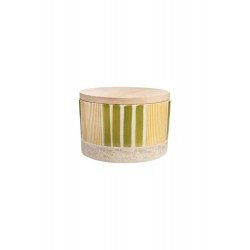 Pot céramique STRIPES Couvercle bois TTRANQUILLO