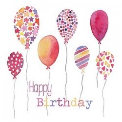 Serviettes en papier 33cm (x20) "Ballons d'anniversaire"