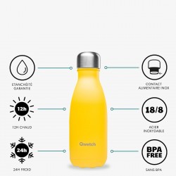 Bouteille isotherme 260ml Jaune Pop QWETCH