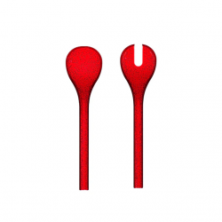 Couverts à salade plastique Rouge MEMENTO