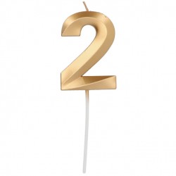Bougie chiffre 2 GLAMOUR Or