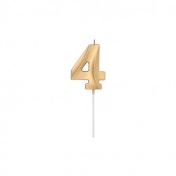 Bougie chiffre 4 GLAMOUR Or