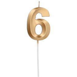 Bougie chiffre 6 GLAMOUR Or