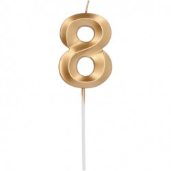 Bougie chiffre 8 GLAMOUR Or