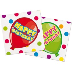 16 Serviettes en papier "Happy birthday"