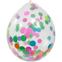 4 Ballons transparents avec confettis 30cm