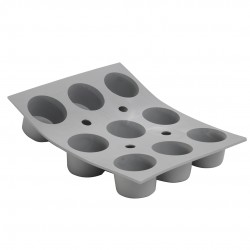 Moule à 9 mini-muffins en silicone Elastomoule DE BUYER