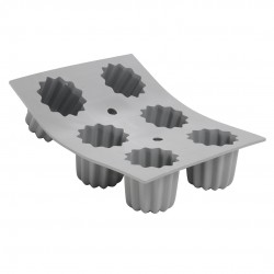 Moule à 6 cannelés en silicone Elastomoule DE BUYER