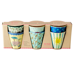 Coffret 6 tasses en mélamine Médium 9cm FUNKY VERT RICE