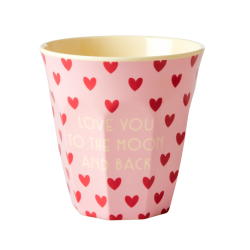 Tasse Medium en mélamine "Love you rose" 9cm RICE