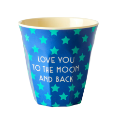 Tasse Medium en mélamine "Love you bleu" 9cm RICE