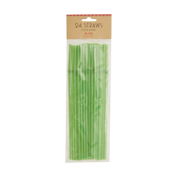 Lot de 24 pailles "I'm not plastic" Vert RICE