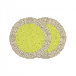 Lot de 2 sets de table en corde Vert REMEMBER