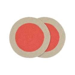Lot de 2 sets de table en corde Orange REMEMBER