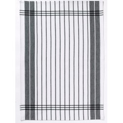 Torchon à petites rayures Noir 50x70 WINKLER