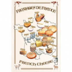 Torchon en coton "Carte des fromages"