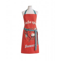 Tablier adulte "Vache qui rit" Rétro rouge COUCKE