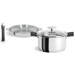Set de 6 pièces inox Casserole et poêle 22cm Mutine CRISTEL
