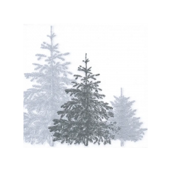 Serviettes en papier (x20) 40x40 Wald / Sapins argent