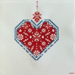Serviettes en papier (x20) 40x40 Coeur brodé