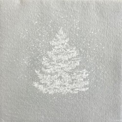 Serviettes en papier (x20) 40x40 Sapin Roi des forêts Argent
