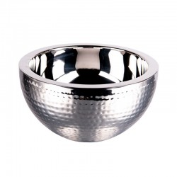 Saladier martelé inox double paroi 27cm