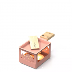Raclette à la bougie pliable "Yeti" Bois/Rose COOKUT