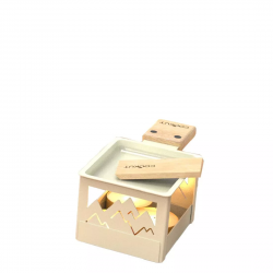 Raclette à la bougie pliable "Yeti" Bois/Blanc COOKUT