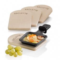 Lot de 4 planchettes à raclette en bois BAAR