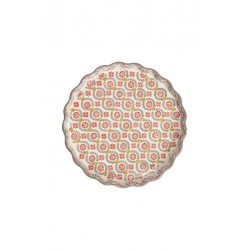 Tourtière céram 27cm RETRO Orange/gris