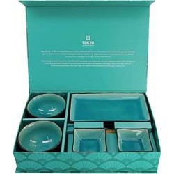 Coffret Sushis 8pièces GLASSY Turquoise TOKYO DESIGN