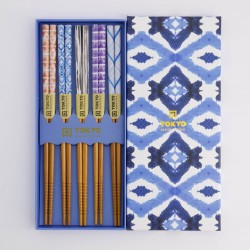 Lot de 5 baguettes "Blue Kasuri" TOKYO DESIGN