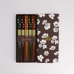 Lot de 5 baguettes "White Flower" TOKYO DESIGN