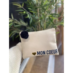 Pochette zippée "Mon coeur"