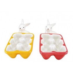 Support 6 Oeufs "Lapin" Rouge ou jaune