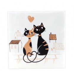 Serviettes en papier x20 RODOLPHE Chat love