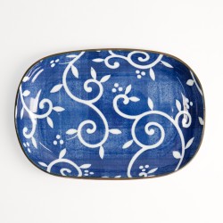 Assiette oblongue Tokyo Blue KARAKUSA